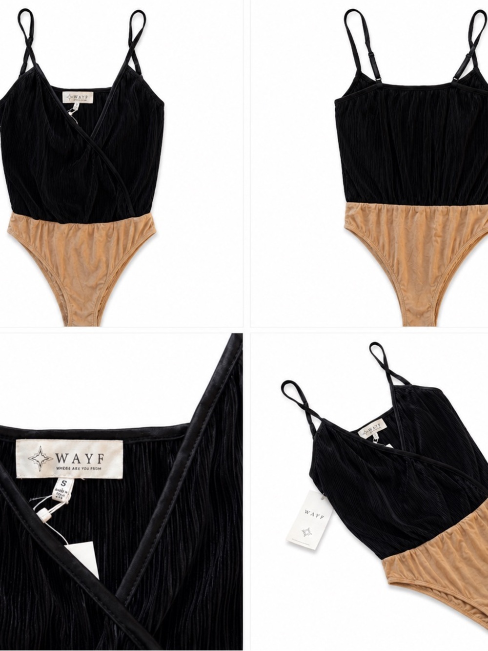 WAYF Black Bodusuit